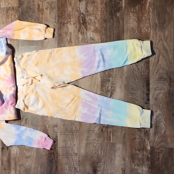 Dreamsicle sleepwear tie-die lounge wear pajama set PJ small sherbert colors S - Picture 4 of 6